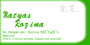 matyas rozina business card